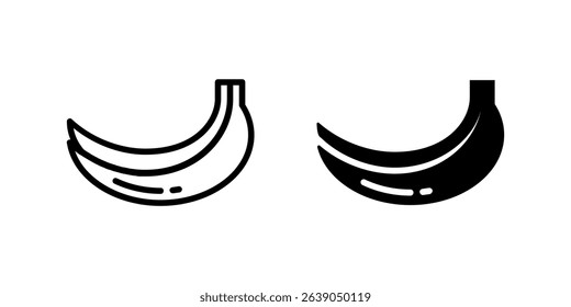 Banana icons, versatile for representing healthy snacks, tropical fruits, energy food, and smoothie recipes.