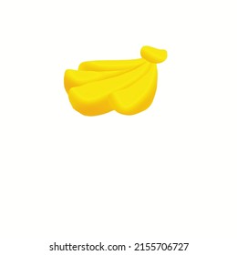 ilustración de plátano en diseño plano objeto minimalis simple