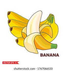 
BANANA. BANANA ILLUSTRATION WITH FLAT STYLE, SUMMER THEMES