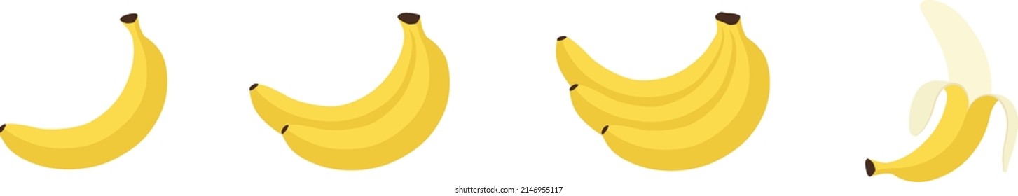 Banana illustration icon material set
