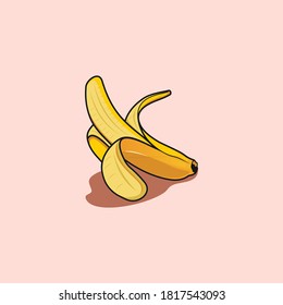 Banana illustration logo design vector