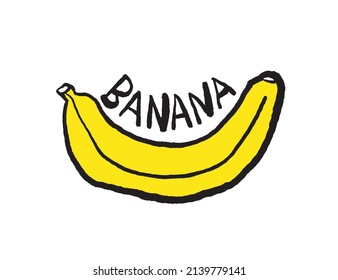 Banana illustrations - Hand drawn food ingredients, Banana - vector