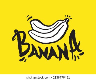 Ilustraciones bananeras - Ingredientes alimentarios dibujados a mano, Banana - vector