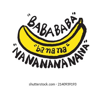 Banana illustrations - Hand drawn food ingredients, Banana - vector