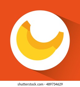 banana inside circle icon. Organic and healthy food theme. Colorful design. Vector illustration