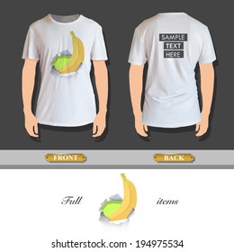 Banana inside hole paper printed on shirt