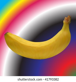 Banana isolated on abstract background