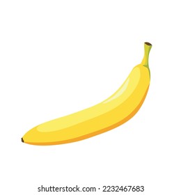 Banana aislada de fondo blanco. Diseño plano. Icono de fruta.