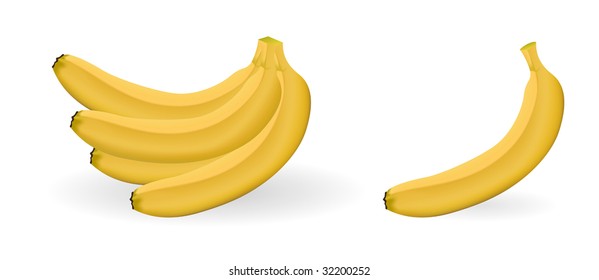 Banana isolated on a white background. Vector illustration.