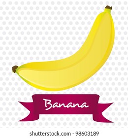 banana isolated on white background with ribbon