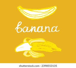 Banana isolated sign in vector for logo design creation, bananas food label, juice or cosmetics packaging, banner design. Color banana vector icon. Tropical fruit emblem. Banana insignia.