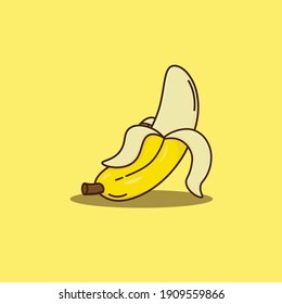 Banana isolated vector icon. Banana flat art vetor.