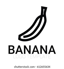 Banana isolated vector icon - banana fruit isolated logo - juice, jam, branding