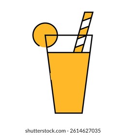 banana juice cocktail line icon vector. banana juice cocktail sign. isolated symbol illustration