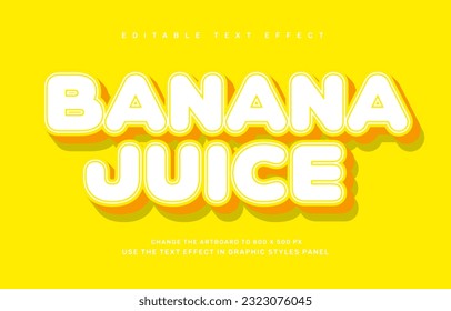 Banana Juice editable text effect template
