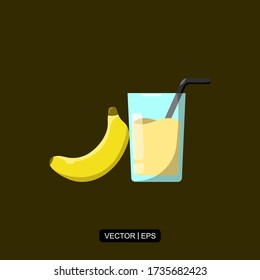Icono plano de jugo de plátano modelo de logotipo de ilustración vectorial para muchos fines.