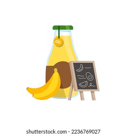 banana juice,flat design icon vector illustration