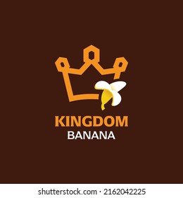 Banana with king logo design vector graphic symbol icon sign illustration creative idea