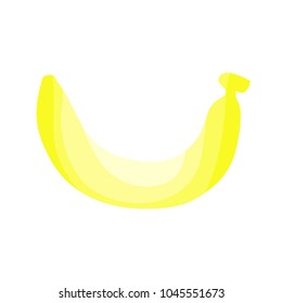 Banana with layers color shading  on white background