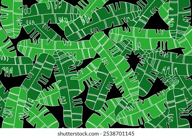 Banana leaf with black background wallpaper