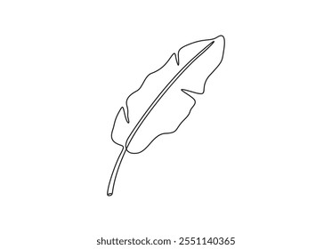 Ilustración vectorial de dibujo de una línea continua de hoja de plátano