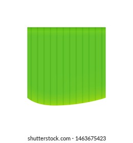 banana leaf cut out isolated on white background, banana leaf green fresh for placing thai dessert wrap, illustration banana leaf for foods package natural