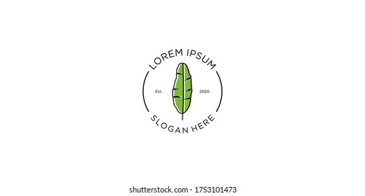 Banana leaf logo design template