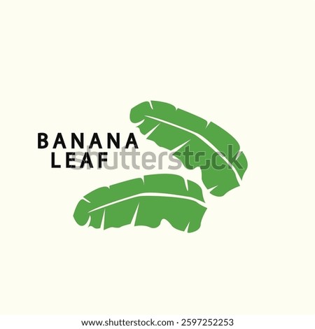 banana leaf logo icon vector symbol illustration design minimalist