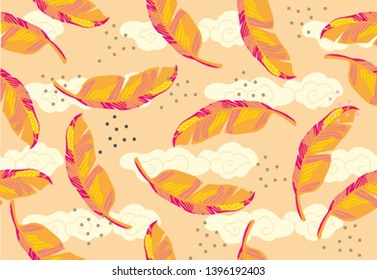 Banana leaf motif, with a good composition, so it can be used in design and various purposes