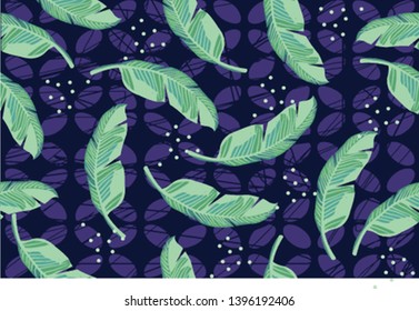 Banana leaf motif, with a good composition, so it can be used in design and various purposes