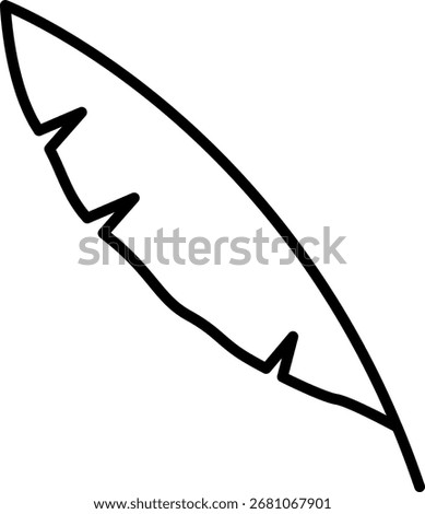 Banana Leaf Outline Vector Illustration
