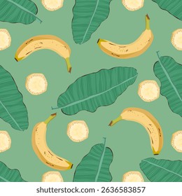 Banana and leaf pattern design
