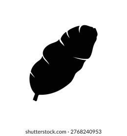 Banana leaf silhouette icon vector flat design.