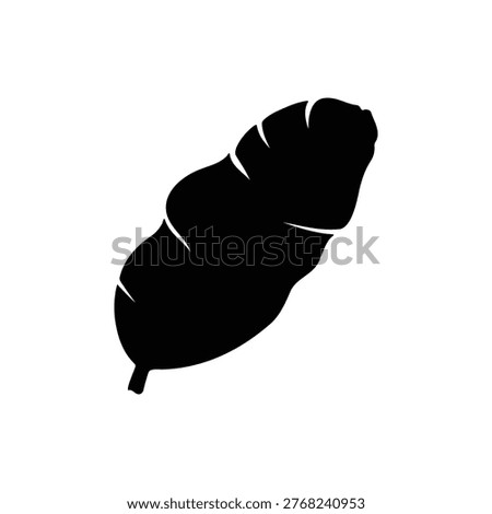 Banana leaf silhouette icon vector flat design.
