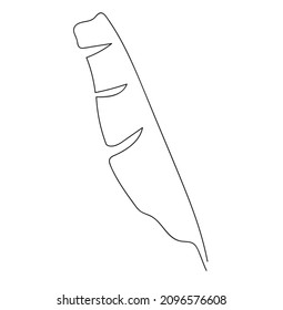 Banana leaf vector one line art minimalist white background