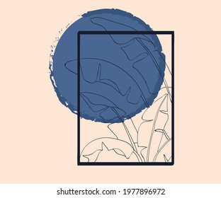 banana leaf with window and blue color