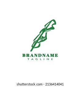 banana leaves cartoon logo icon template green modern vector illustration