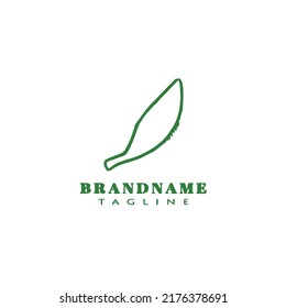 banana leaves cartoon logo icon simple template green modern vector illustration