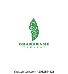 banana leaves flat logo icon design template green modern vector illustration