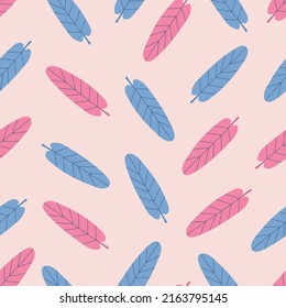 El plátano deja una ilustración vectorial dibujada a mano. Hojas tropicales coloridas de estilo plano. Patrón inquebrantable para tela infantil.