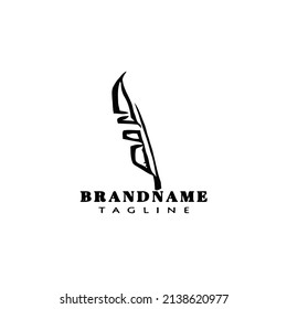 banana leaves logo icon design template black modern vector illustration