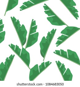 Banana leaves pattern. Tropical pattern on white background 
