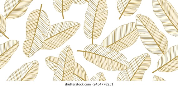 Banana leaves seamless pattern background Vector illustration