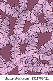 Banana leaves tropical seamless pattern. Background with banana leaves.