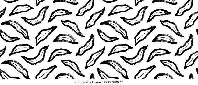 Banana leaves vector seamless pattern. Tropical and exotic leaves wallpaper. Brush drawn foliage. Natural organic ornament in simple style. Contemporary abstract botanical background and modern banner
