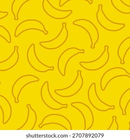 Banana Line Art Patrón sin fisuras. Patrón de Vector de contorno de plátano sin costuras. conveniente para el Fondo de pantalla, papel de embalaje, impresión textil.