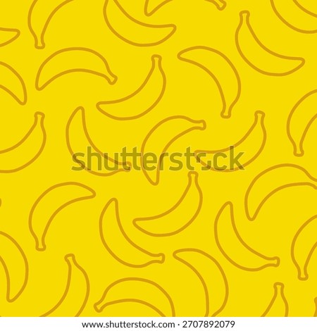 Banana Line Art Seamless Pattern. Seamless Banana Outline Vector Pattern. suitable for wallpaper, wrapping paper, textile print.