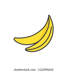 Banana line colored icon.