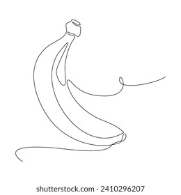 Banana line drawing. continuous line drawing style vector illustration