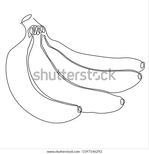 Banana Line Drawing Vector Isolated Icon Stock Vector Royalty Free 1597146292